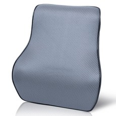 韓國 CAREX Blacks 汽車用圖案網眼靠背腰墊, 灰色, 1個