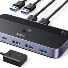 UGREEN 綠聯 高級型KVM USB3.0專用切換器多功能集線器 CM662, 1個, 混色