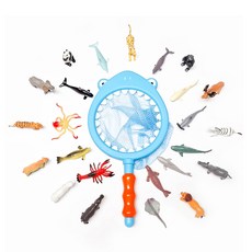 Barun Korea 軟綿綿海洋動物24種 + 鯊魚撈網套組, 1套, 混合顏色