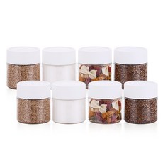 BARENLOCK B Project 冰箱整潔收納容器 白色 300ml x 8p + 32款自黏貼紙套組, 1套