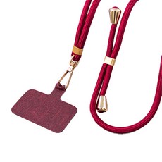 피니어스 핸드폰 스트랩줄 목걸이줄 도난방지, 와인, 1개