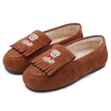 kiphant 兒童UGG小熊刺繡毛絨莫卡辛鞋 WK-35