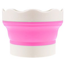 마다꾸미 미술용 접이식 휴대용 수채화 붓꽂이 물통, 핑크