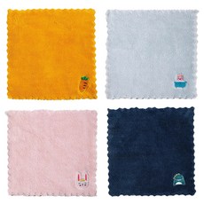 PEONIST 刺繡迷你抹布廚房抹布 4種組, 1組, 黃色、天藍色、粉紅、海軍藍