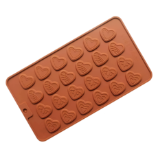 Modern Pick雙心形矽膠巧克力模具 24格, 1個, 巧克力