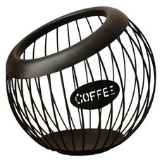 MakeMine 咖啡膠囊收納籃 鐵製膠囊收納 膠囊咖啡收納盒 支架, 黑色, 1個