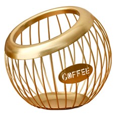MakeMine 咖啡膠囊收納籃 鐵製膠囊收納 膠囊咖啡收納盒 支架, 金色, 1個