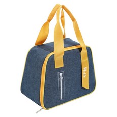 拉鍊保溫保冷便當袋, 藍色