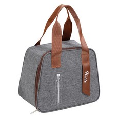 Blooming 拉鍊保溫保冷便當袋, 灰色