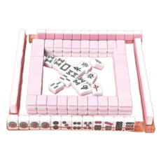 B2win受難日桌遊攜帶型麻將 144入+骰子+收納包+牌+墊子組, 1組, 粉紅色(麻將)