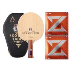 Rocky Kirin Carbon FL 桌球拍 + Zeta Asia 桌球拍膠皮組合 + 球拍套組, 1套, 單一商品