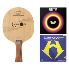PSC Innerforce Carbon FL 桌球拍 + Flextra + Hexer Pro 1 膠皮組合套裝, 1套, 單一商品