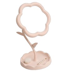보다모가 회전형 수납받침 플라워 탁상 거울, 핑크