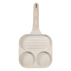 UNIQUE HOUSE HOME DECO 電磁爐通用圓形三格煎蛋鍋, 1個, 18.5cm