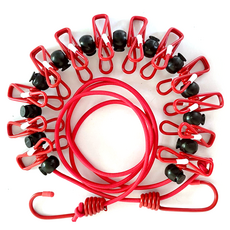 Wihyun露營曬衣繩夾子組, 紅色, 1組