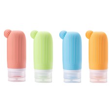 Kosallu 仙人掌防漏旅行用分裝瓶 60ml x 4件組, 1套, 橘色+粉紅色+綠色+藍色