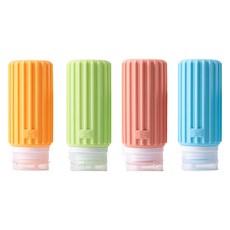 Kosalu 條狀防漏旅行用分裝瓶 60ml x 4件組, 1個, 橘色+粉紅色+綠色+藍色
