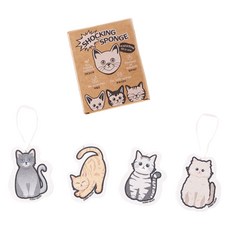 써니엔조이 제로웨이스트 식물성 셀룰로오스 압축 고양이 수세미 4종 세트, 1세트