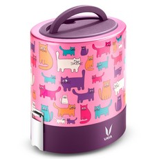 Bayakorea Tyffyn保溫便當盒 1000ml, 1個, 貓