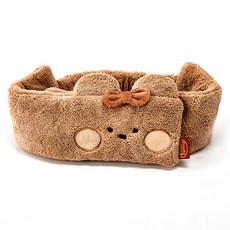 BUTTERSHOP Shop All Day 奶油熊 魔鬼氈洗臉髮帶 FREE, 1個, 棕色