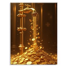 Npic Art 畫布型 鑽石畫 DIY 套組 40 x 50 cm, MK198 黃金水龍頭, 1個