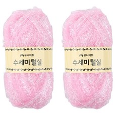 유니아트 수세미털실, 연분홍, 2개