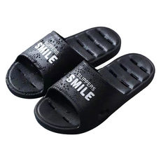 여성용 스마일 욕실 슬리퍼, 블랙, 1개