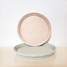 HAPPY JUNG Silva 1號中型盤2件組, 1套, 粉米色, 薄荷灰色, 中盤2款