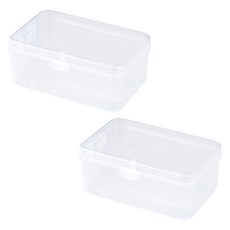 도도리치 튼튼한 에어퍼프 케이스 플립탑 직사각형, 2개, 투명