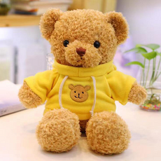 클라레인 귀여운 예쁜 인형 후드 곰 S, 옐로우, 1개, 28cm
