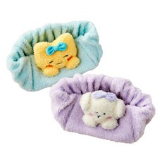 BUTTERSHOP #蓬鬆洗臉髮帶 2件組 FREE 26 x 12 cm, 1套, 奶油君+棉花狗