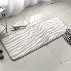 ettrance Casa Verde 斑馬紋記憶棉多用途廚房地墊, 米色