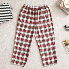 Modern House 每日多色格紋棉質透氣長褲