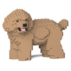 回頭看的玩具貴賓犬狗狗積木 大型M, 金色, 1個