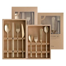 NICOTT Here 雙人新婚餐具16件全套組, 香檳金, 1套, 餐具16種