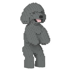 站立貴賓犬積木 大型 M, 灰色, 1個