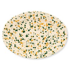 CROW CANYON HOME 星彩橢圓盤 SP94, 1個, 綠芥末黃