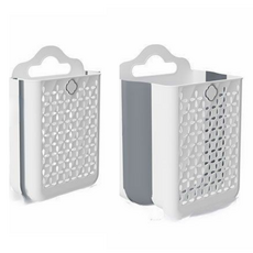 Modern Pick免打孔壁掛折疊式洗衣籃 2個, 混色