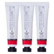 신한화구 전문가용 튜브형 포스터 컬러 물감 4 스칼렛 레이크 3p, 40ml, 1색