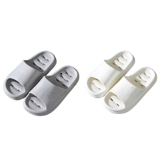 Livmore 防滑浴室拖鞋 2件組, 灰色, 白色, 1個