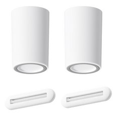 MONACO OLIVE 浴室平定 滑順實惠牙膏擠壓器 2入 + 防滑漱口杯 2入 組, 現代白, 1套