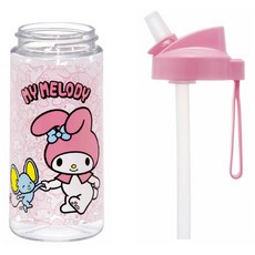 Skater 矽膠吸管水壺 PSTB5, 三麗鷗 粉紅色, 1個, 500ml