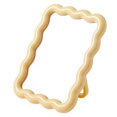 波浪柔和色系摺疊桌鏡, 黃色