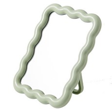 波浪柔和色系摺疊桌鏡, 綠色