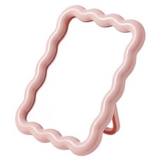 波浪柔和色系摺疊桌鏡, 粉紅色