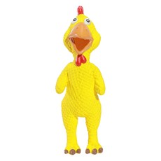 DING DONG PET 寵物胖嘟嘟動物啾啾乳膠玩具, 1個, 公雞 黃色
