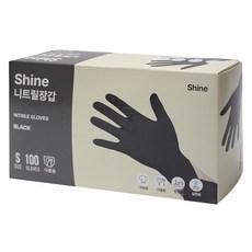 Shine 丁腈手套 100入, 小(S), 黑色, 1個