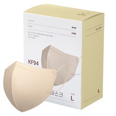 맘편히마스크 새부리형 마스크 대형 성인용 KF94, 50개입, 1개, 베이지