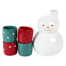 Modern House L 雪人酒瓶 + 帽子杯 4件組, 1套, L 雪人酒瓶 + 帽子杯 4種