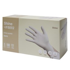 Shine 丁腈手套 100入, 小(S), 白色, 1個
